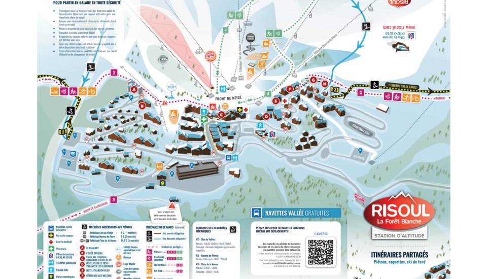 Plan Station Risoul 1850 Hiver